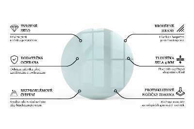 Piano tavolo rotondo in materiale trasparente