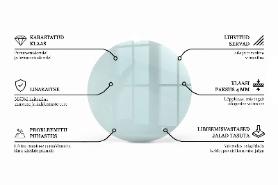 Piano tavolo rotondo in materiale trasparente