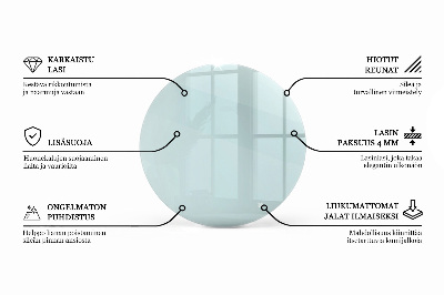 Piano tavolo rotondo in materiale trasparente