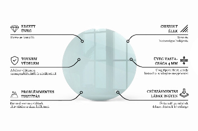 Piano tavolo rotondo in materiale trasparente