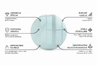 Piano tavolo rotondo in materiale trasparente