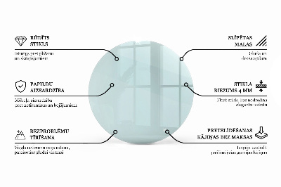 Piano tavolo rotondo in materiale trasparente