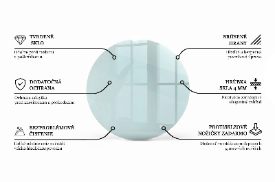 Piano tavolo rotondo in materiale trasparente