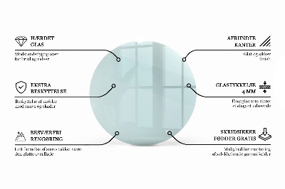 Piano tavolo rotondo in materiale trasparente