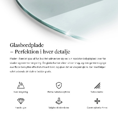 Piano tavolo rotondo in materiale trasparente