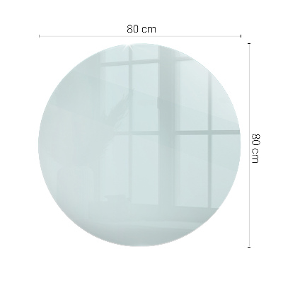 Piano tavolo rotondo in materiale trasparente
