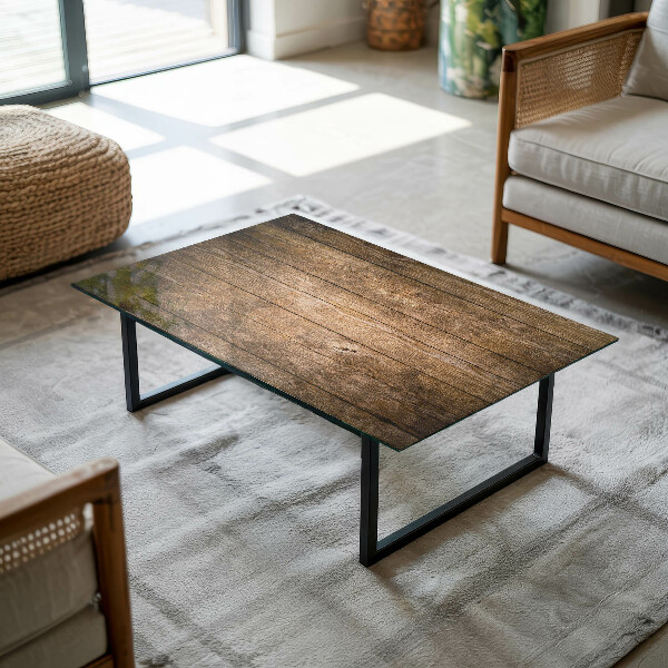 Piano in vetro per tavolo rettangolare con struttura in legno ecologico