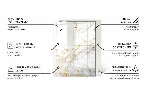 Piano in vetro per tavolo rettangolare con struttura in legno ecologico
