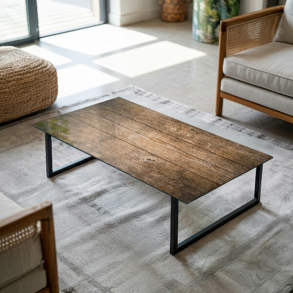 Piano in vetro per tavolo rettangolare con struttura in legno ecologico