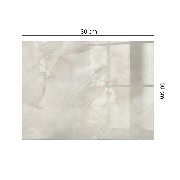 Piano in vetro per tavolo rettangolare con una grafica effetto marmo