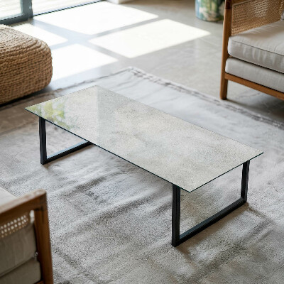 Piano in vetro per tavolo rettangolare con graffi sulla superficie effetto cemento