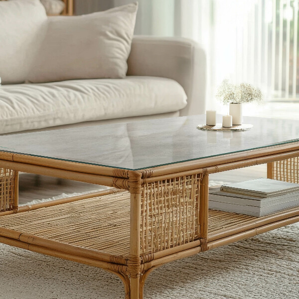 Piano in vetro per tavolo rettangolare con graffi sulla superficie effetto cemento