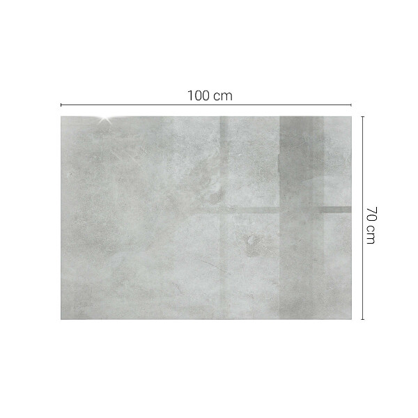 Piano in vetro per tavolo rettangolare con graffi sulla superficie effetto cemento