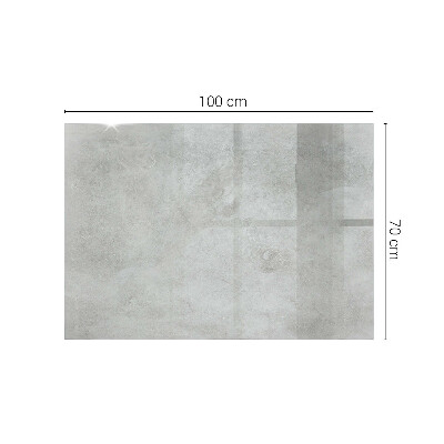 Piano in vetro per tavolo rettangolare con graffi sulla superficie effetto cemento