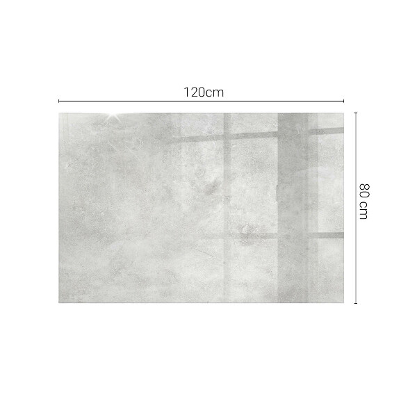 Piano in vetro per tavolo rettangolare con graffi sulla superficie effetto cemento