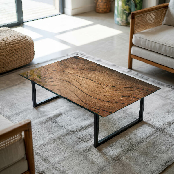 Piano in vetro per tavolo rettangolare con motivo forestale elegante