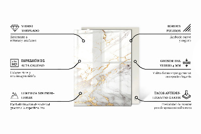 Piano in vetro per tavolo rettangolare con motivo forestale elegante