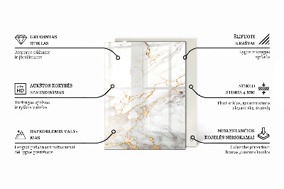 Piano in vetro per tavolo rettangolare con motivo forestale elegante