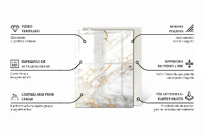 Piano in vetro per tavolo rettangolare con motivo forestale elegante