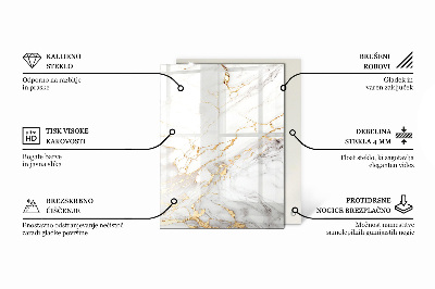 Piano in vetro per tavolo rettangolare con motivo forestale elegante