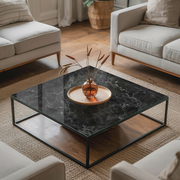 Piano in vetro per tavolo rettangolare con finitura effetto marmo dalle venature delicate