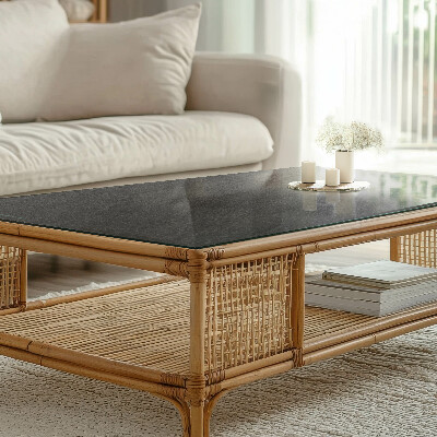 Piano in vetro per tavolo rettangolare con motivo a trama di pietra