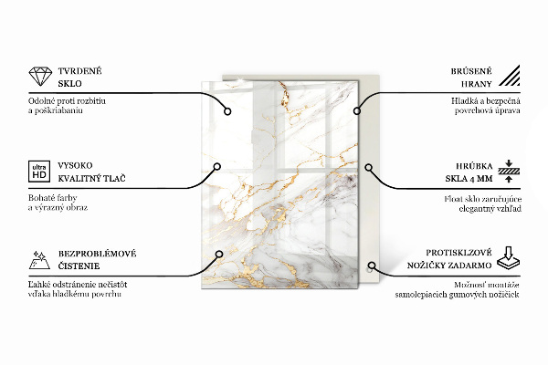 Piano in vetro per tavolo rettangolare con motivo a trama di pietra