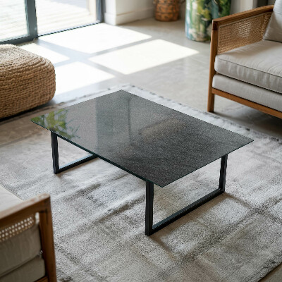 Piano in vetro per tavolo rettangolare con motivo a trama di pietra