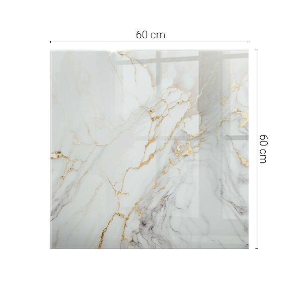 Piano in vetro per tavolo rettangolare con sottili venature di marmo