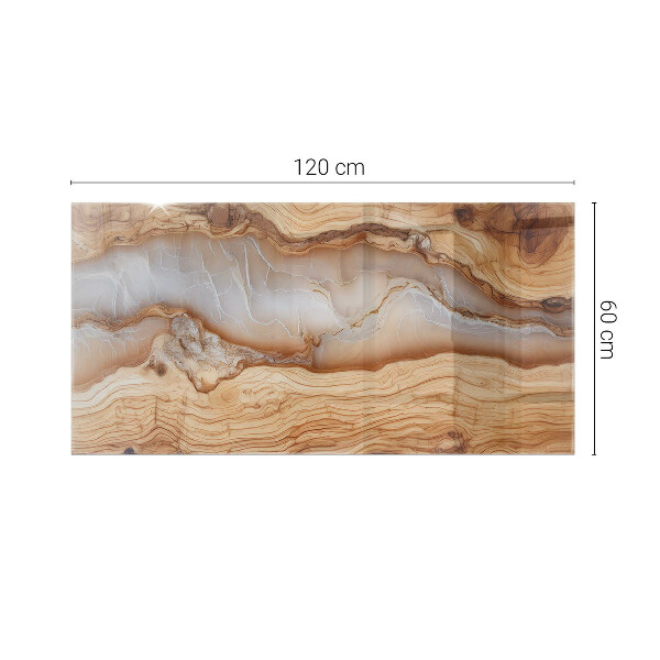 Piano in vetro per tavolo rettangolare con finitura in legno abbinata a resina