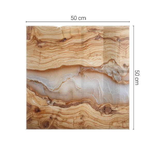 Piano in vetro per tavolo rettangolare con finitura in legno abbinata a resina