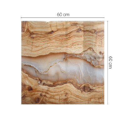 Piano in vetro per tavolo rettangolare con finitura in legno abbinata a resina