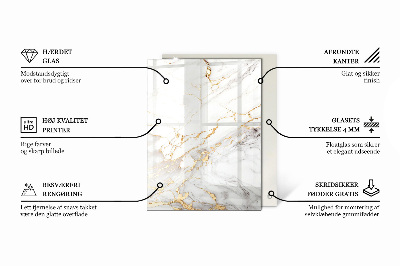 Piano in vetro per tavolo rettangolare con venature marmoree nel design