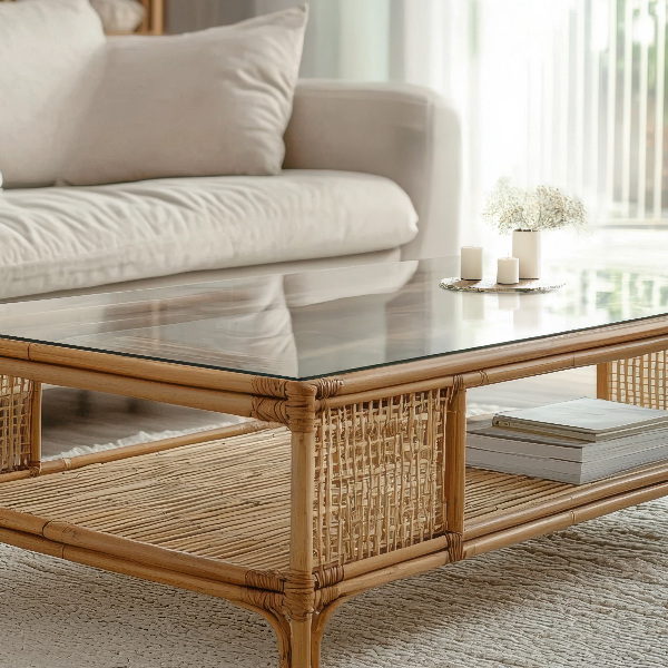 Piano in vetro per tavolo rettangolare in vetro temperato trasparente