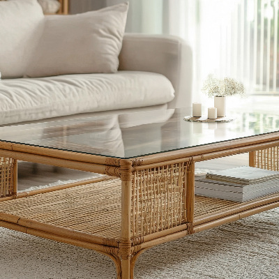 Piano in vetro per tavolo rettangolare in vetro temperato trasparente