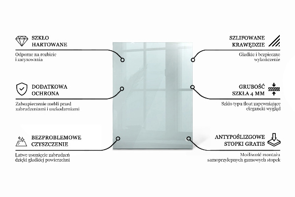 Piano in vetro per tavolo rettangolare in vetro temperato trasparente