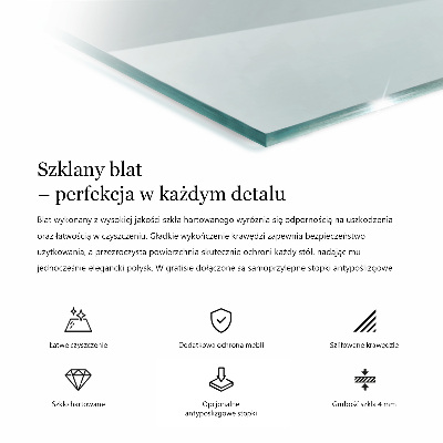 Piano in vetro per tavolo rettangolare in vetro temperato trasparente