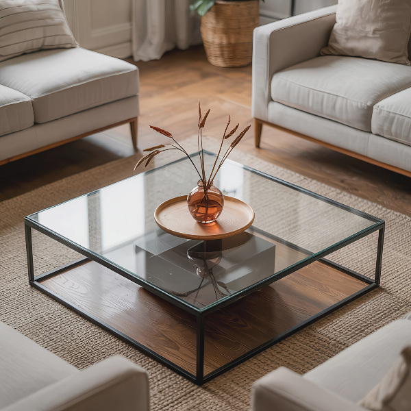 Piano in vetro per tavolo rettangolare in vetro temperato trasparente