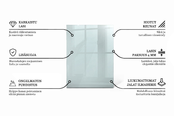 Piano in vetro per tavolo rettangolare in vetro temperato trasparente