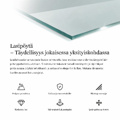 Piano in vetro per tavolo rettangolare in vetro temperato trasparente