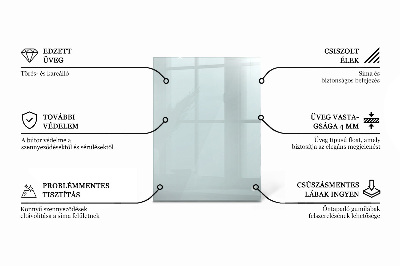 Piano in vetro per tavolo rettangolare in vetro temperato trasparente