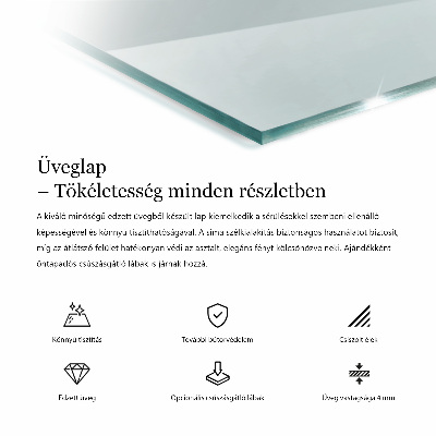 Piano in vetro per tavolo rettangolare in vetro temperato trasparente