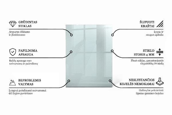 Piano in vetro per tavolo rettangolare in vetro temperato trasparente
