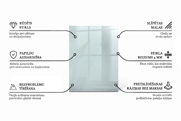 Piano in vetro per tavolo rettangolare in vetro temperato trasparente