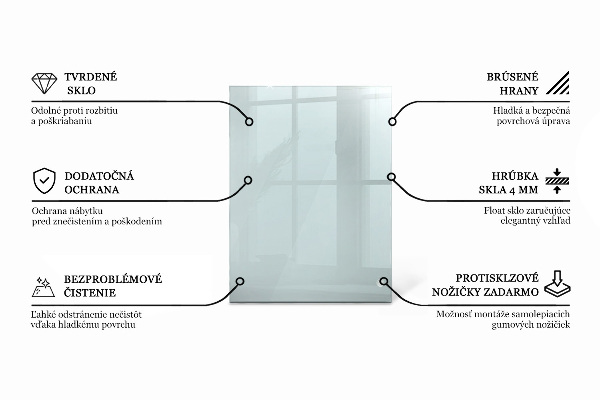 Piano in vetro per tavolo rettangolare in vetro temperato trasparente