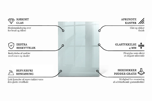 Piano in vetro per tavolo rettangolare in vetro temperato trasparente
