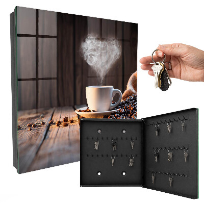 Cassetta portachiavi da muro Cuore di caffè