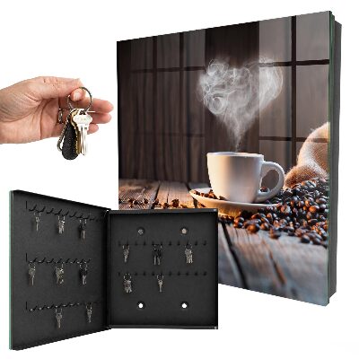 Cassetta portachiavi da muro Cuore di caffè