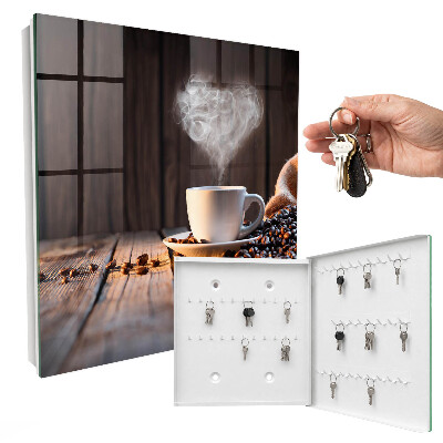Cassetta portachiavi da muro Cuore di caffè