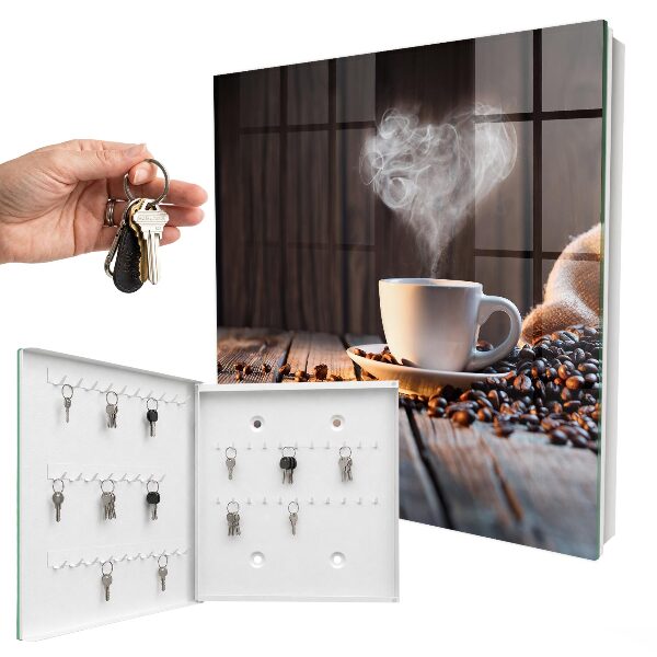 Cassetta portachiavi da muro Cuore di caffè